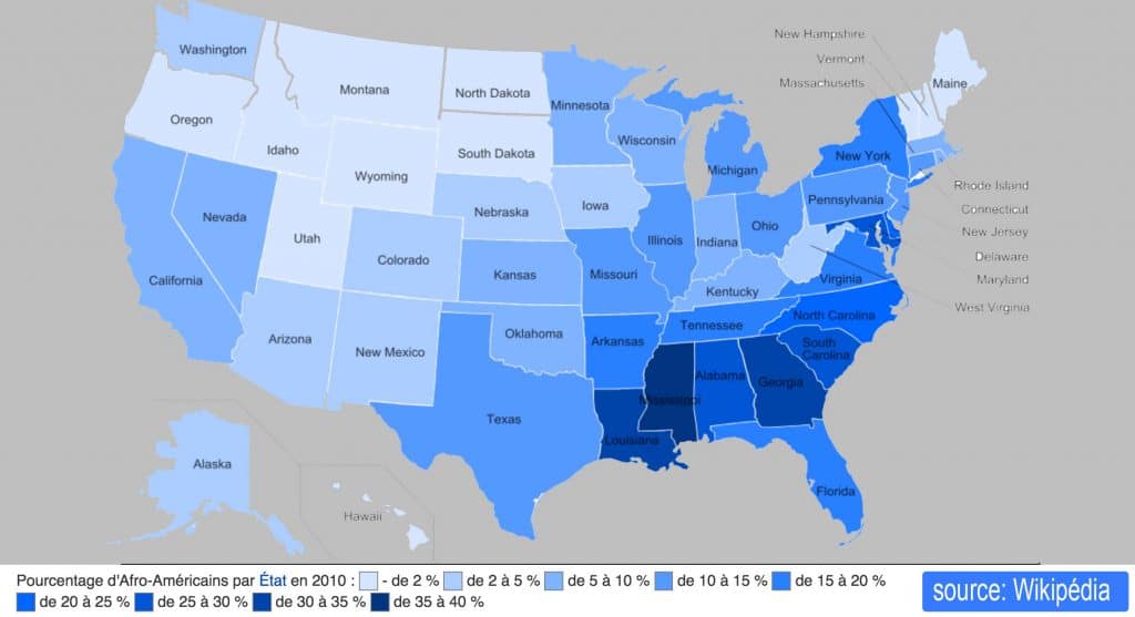 Pourcentage afro-américains