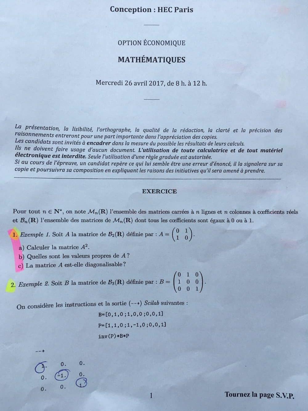 maaaths hec ece 1