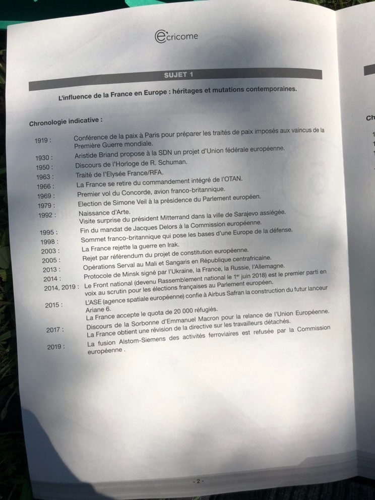 Sujet 1 Ecricome géopo