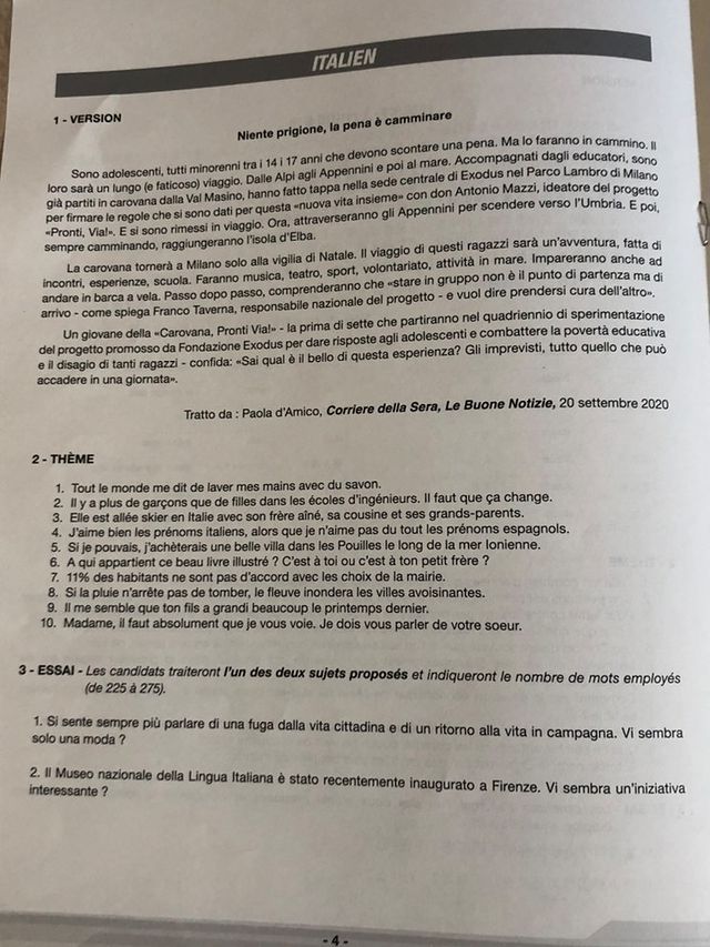 sujet langues rares LV2 2021 Ecricome