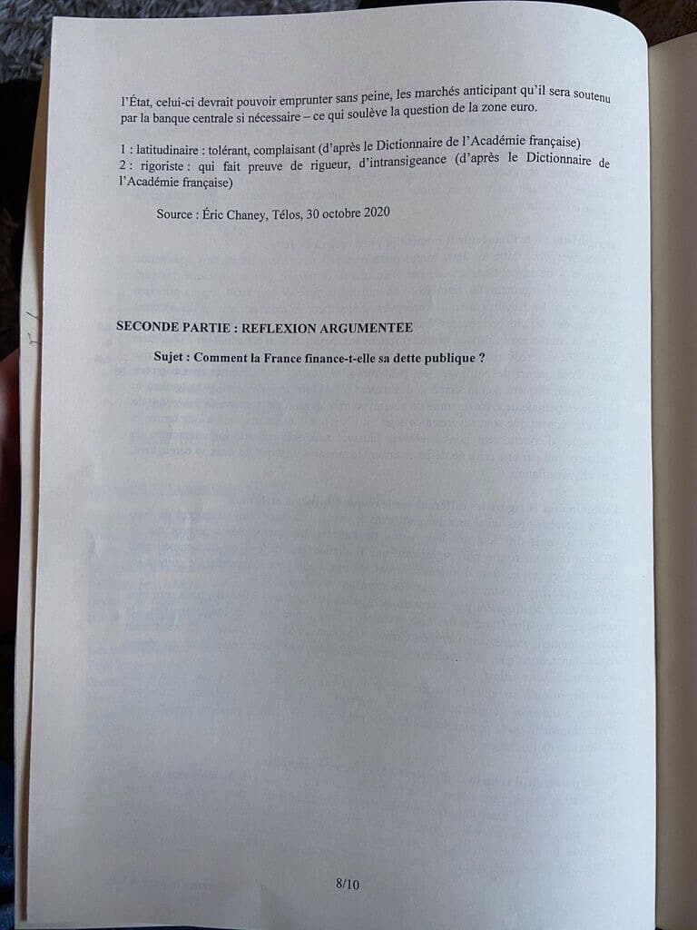 sujet Eco-Droit ESSEC 2021