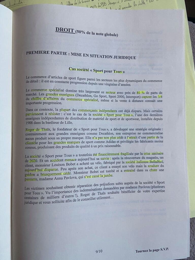 sujet Eco-Droit ESSEC 2021