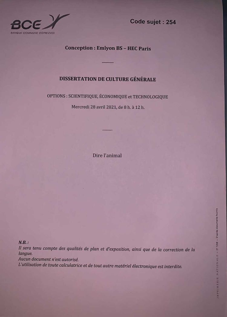 Sujet CG HEC 2021