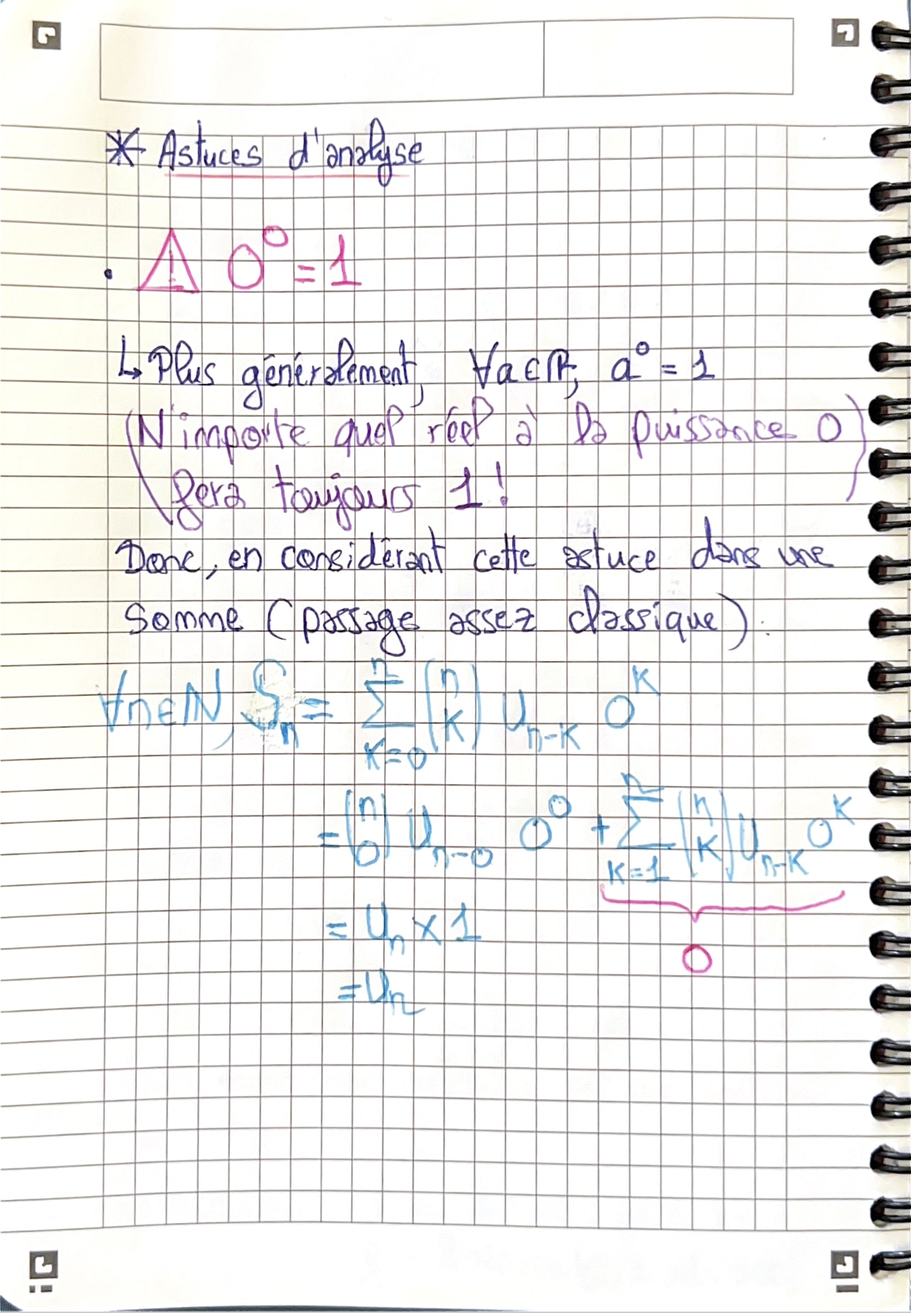 Exemple d'une page d'un carnet d'astuces