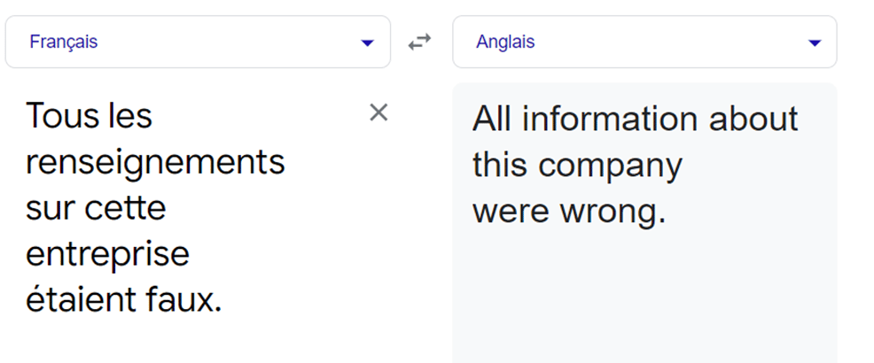 Extrait Google Translate