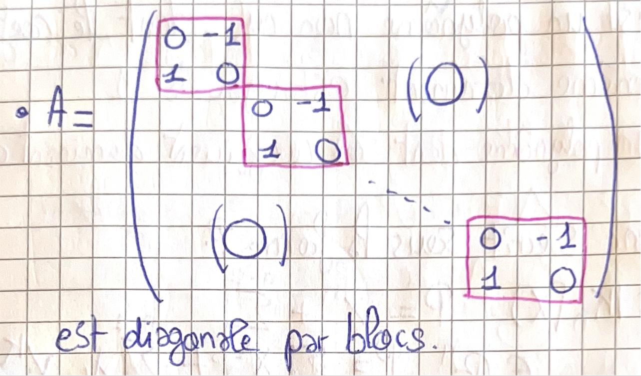 Exemple de matrice diagonale par blocs