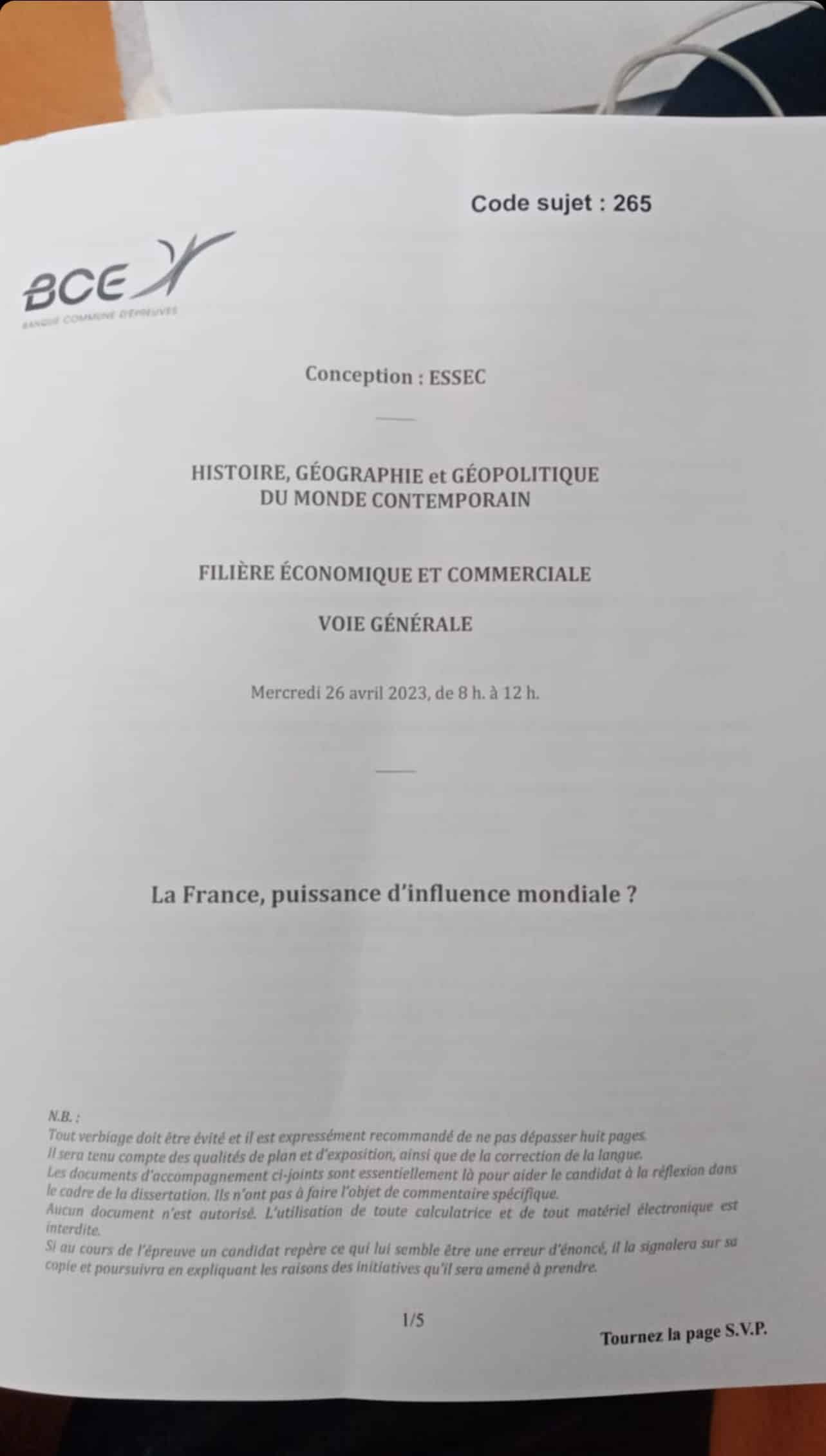 La France, puissances d'influence mondiale ? 1/5