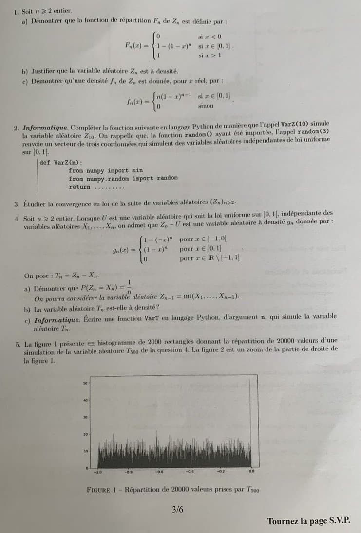 Maths approfondies emlyon 2023 - Sujet 3/6